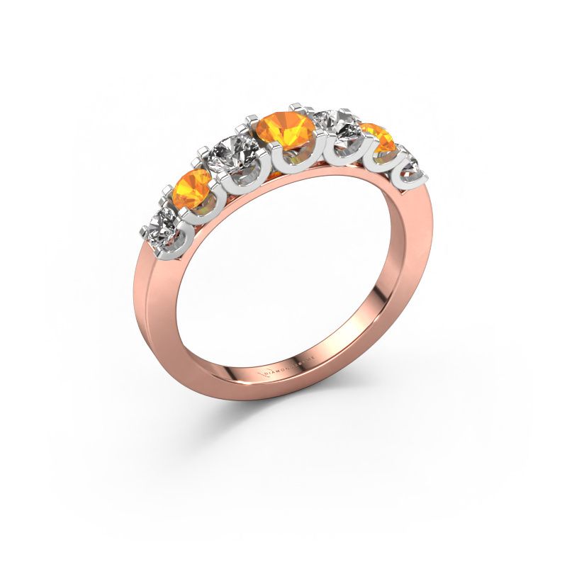 Ring Selina 3 585 Roségold Citrin 3.7 mm