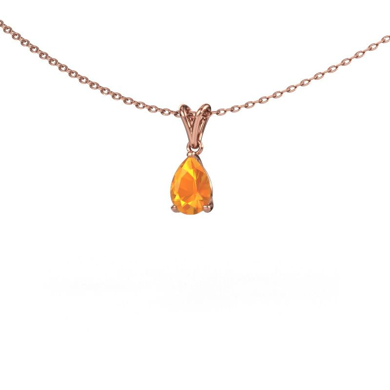Hanger Sam PER 585 rosé goud citrien 7x5 mm