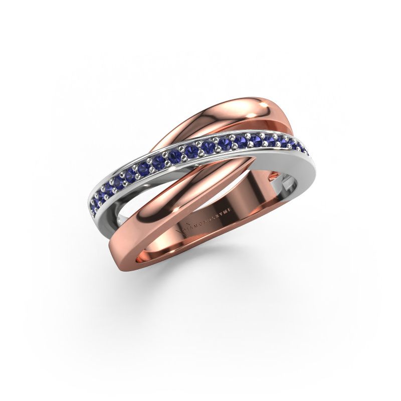 Ring Colette 585 rosé goud saffier 1.3 mm