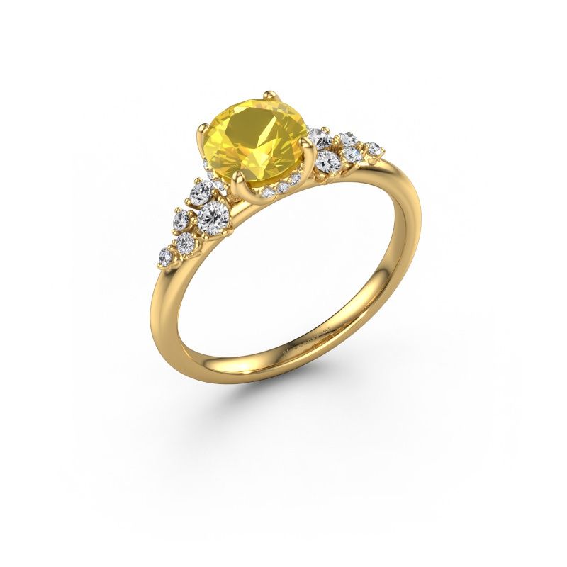 Verlobungsring Emma RND 585 Gold Gelb Saphir 6.5 mm