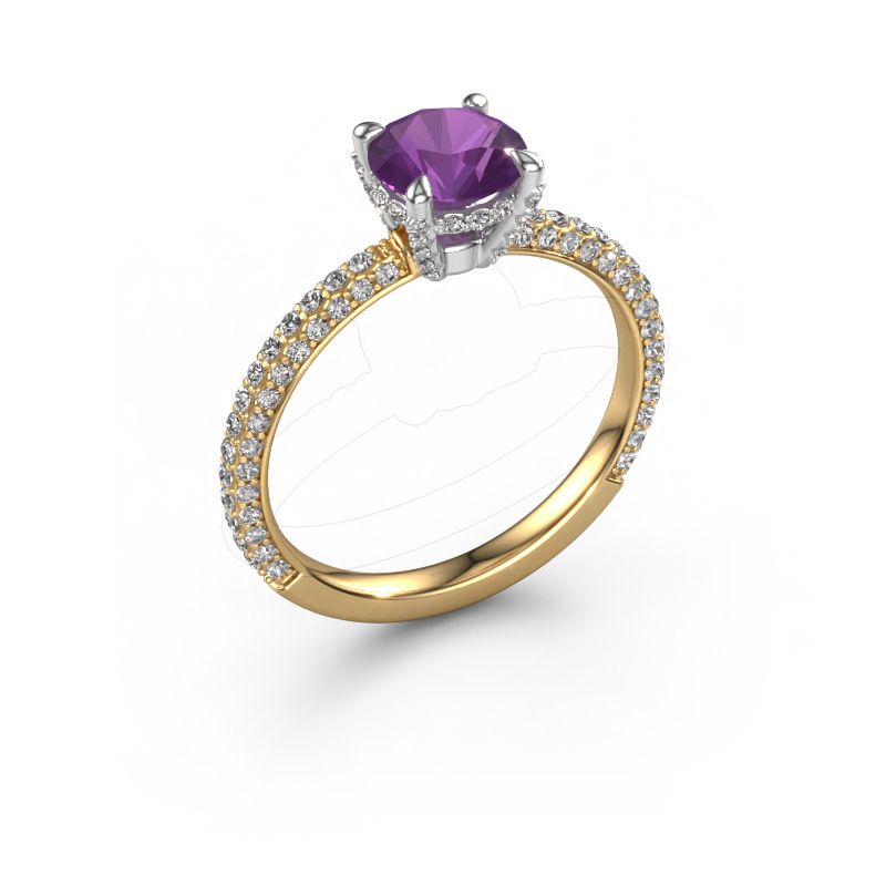 Verlobungsring Saskia RND 2 585 Gold Amethyst 7 mm