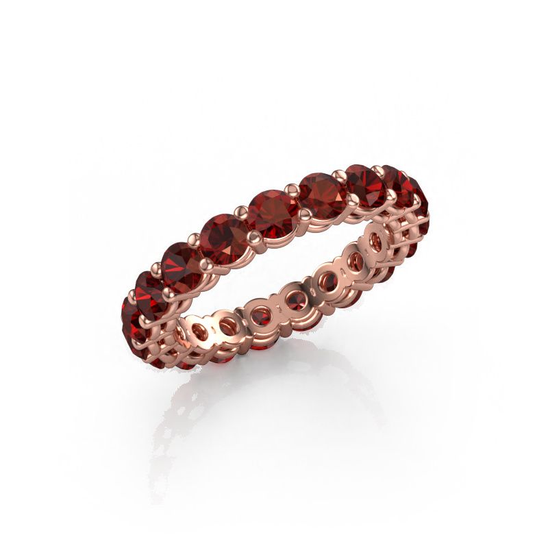 Stackable ring Michelle full 3.4 585 rose gold garnet 3.4 mm