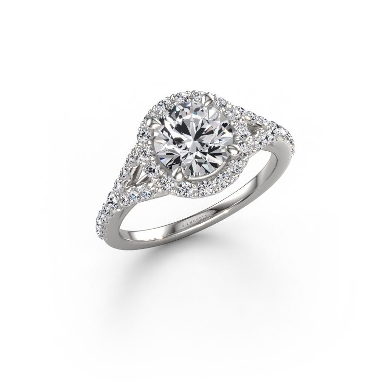 Engagement ring Kimber RND 950 platinum zirconia 7 mm