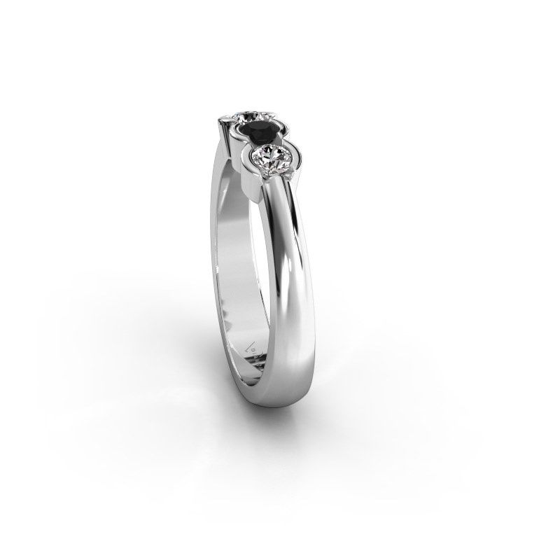 Afbeelding van Ring Lotte 3 950 platina zwarte diamant 0.32 crt