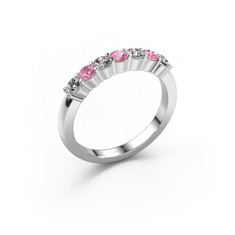 Ring Yasmin 7 585 Weißgold Pink Saphir 2.7 mm