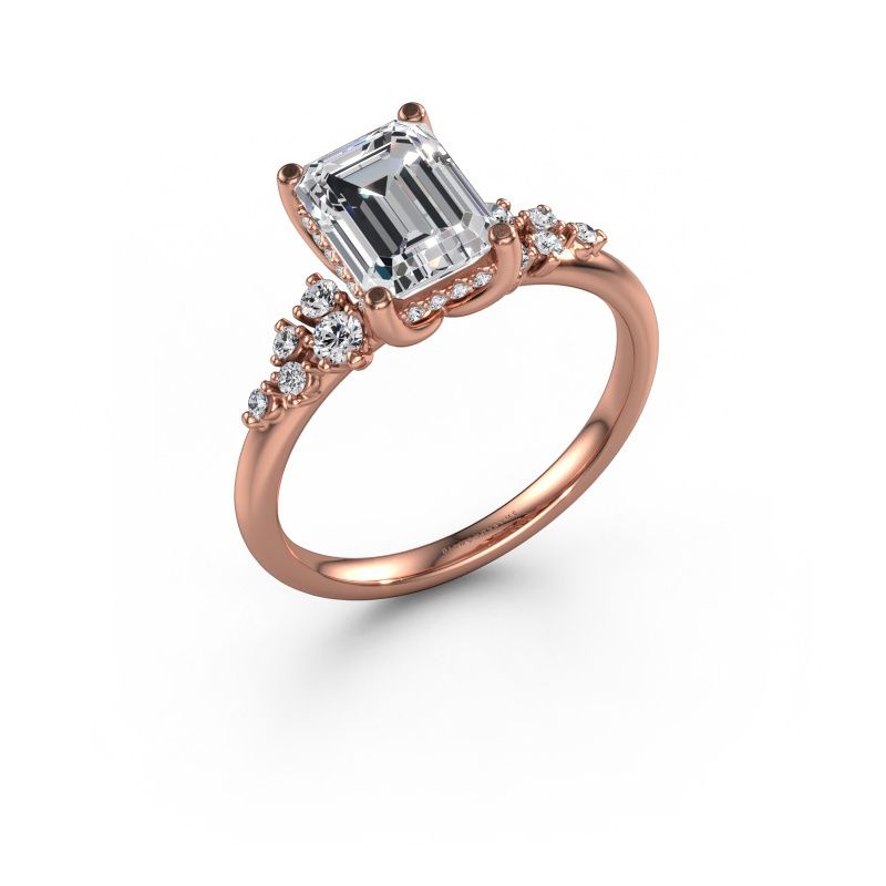 Verlovingsring Emma EME 585 rosé goud zirkonia 8x6 mm