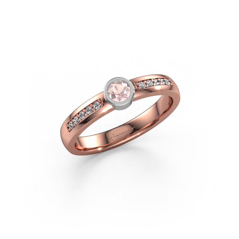 Ring Ise 2 585 rose gold morganite champagne 4 mm