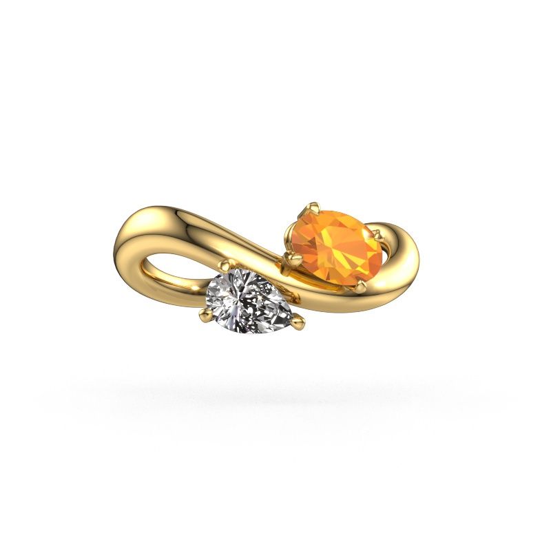 Verlovingsring Chloe OVL-PER 585 goud citrien 6.5x4.5 mm