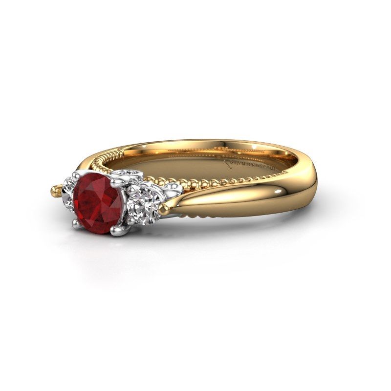 Afbeelding van Verlovingsring Tiffani<br/>585 goud<br/>Robijn 5 mm