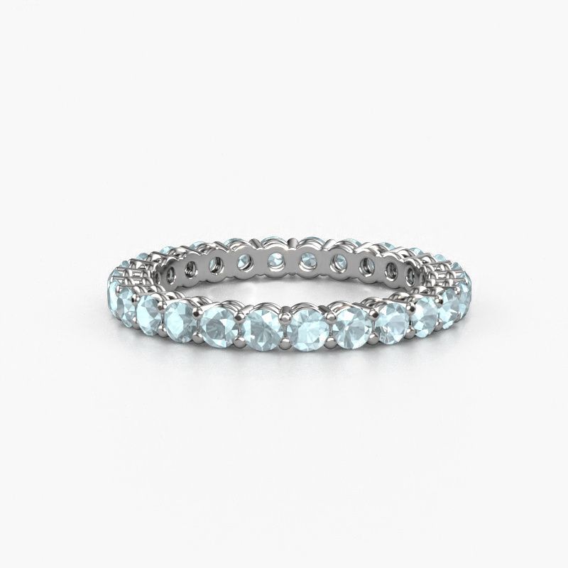Image of Stackable ring Michelle full 2.4 585 white gold aquamarine 2.4 mm