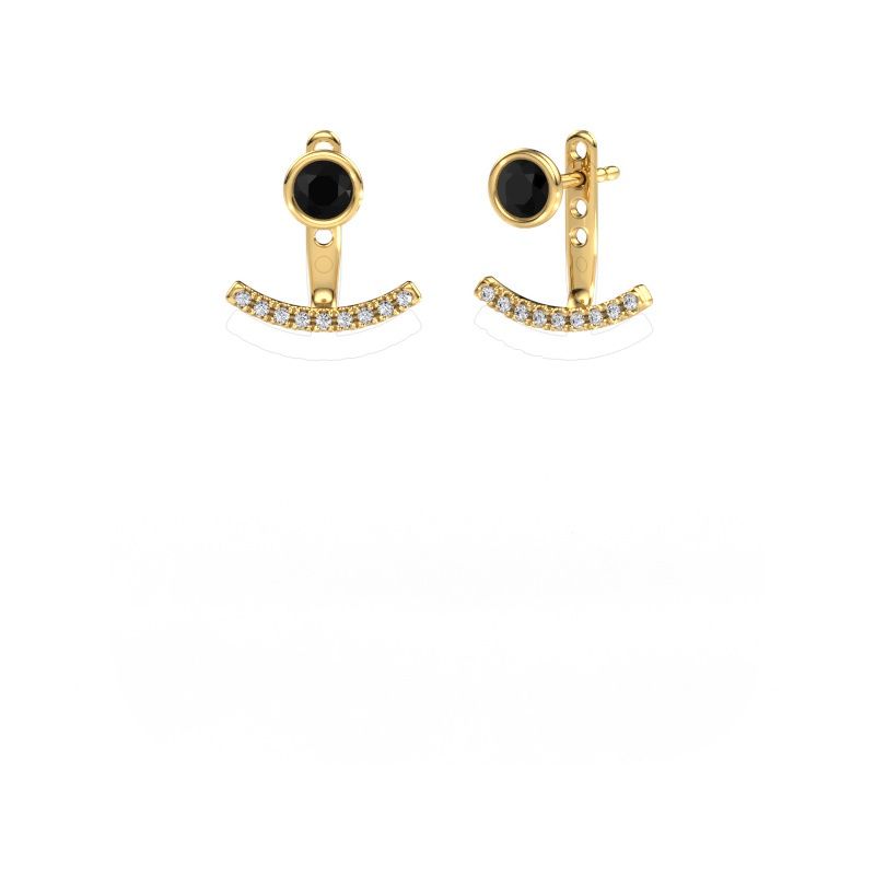 Earrings Rosetta 585 gold black diamond 0.72 crt