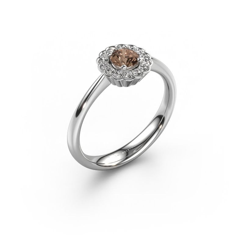 Verlobungsring Debi 585 Weißgold Braun Diamant 0.44 crt