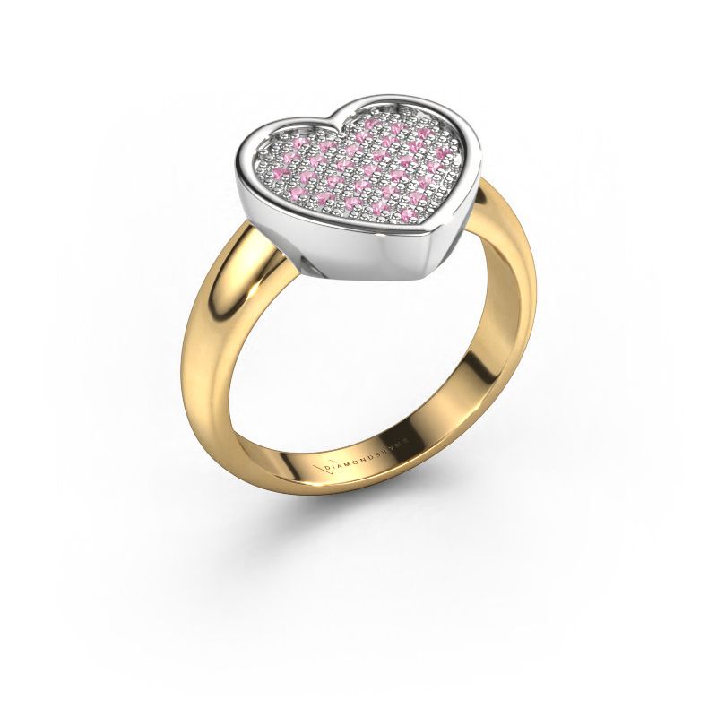 Ring Veerle 585 gold pink sapphire 1 mm