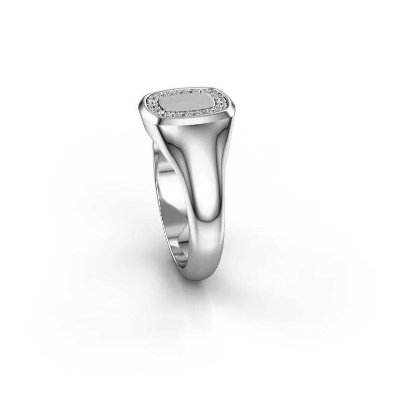 Image of Men's ring floris cushion 1<br/>950 platinum<br/>Diamond 0.15 crt