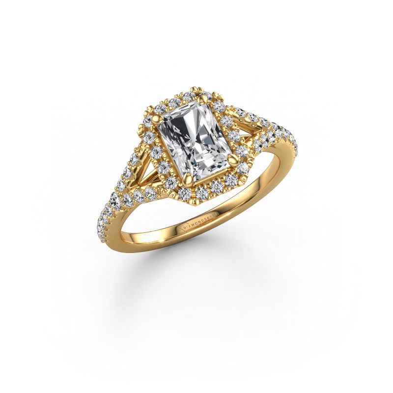 Engagement ring Kimber RAD 585 gold lab-grown diamond 1.405 crt