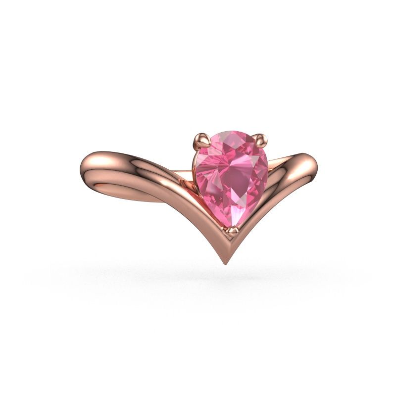 Verlobungsring Maddy PER 585 Roségold Pink Saphir 8x6 mm