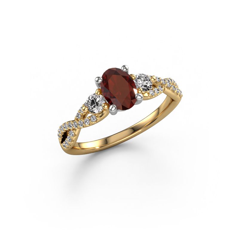 Verlobungsring Marilou OVL 585 Gold Granat 7,5x5,5 mm