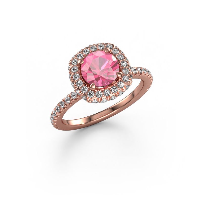Engagement ring Talitha RND 585 rose gold pink sapphire 6.5 mm