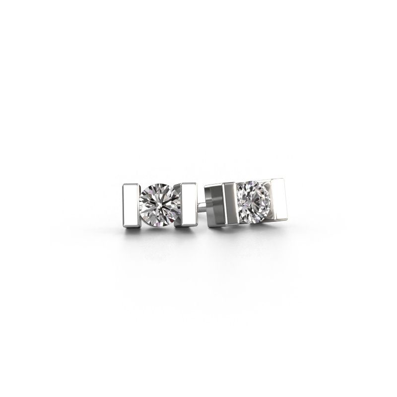 Clous d'oreilles Lieve 950 platine diamant synthétique 0.40 crt