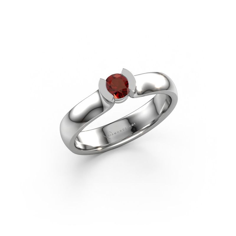 Ring Ophelia 950 platinum garnet 4.2 mm