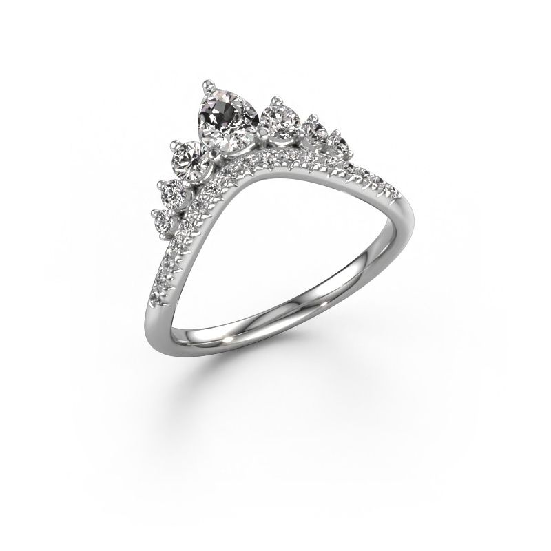 Stackable ring Crown B 585 white gold diamond 0.554 crt