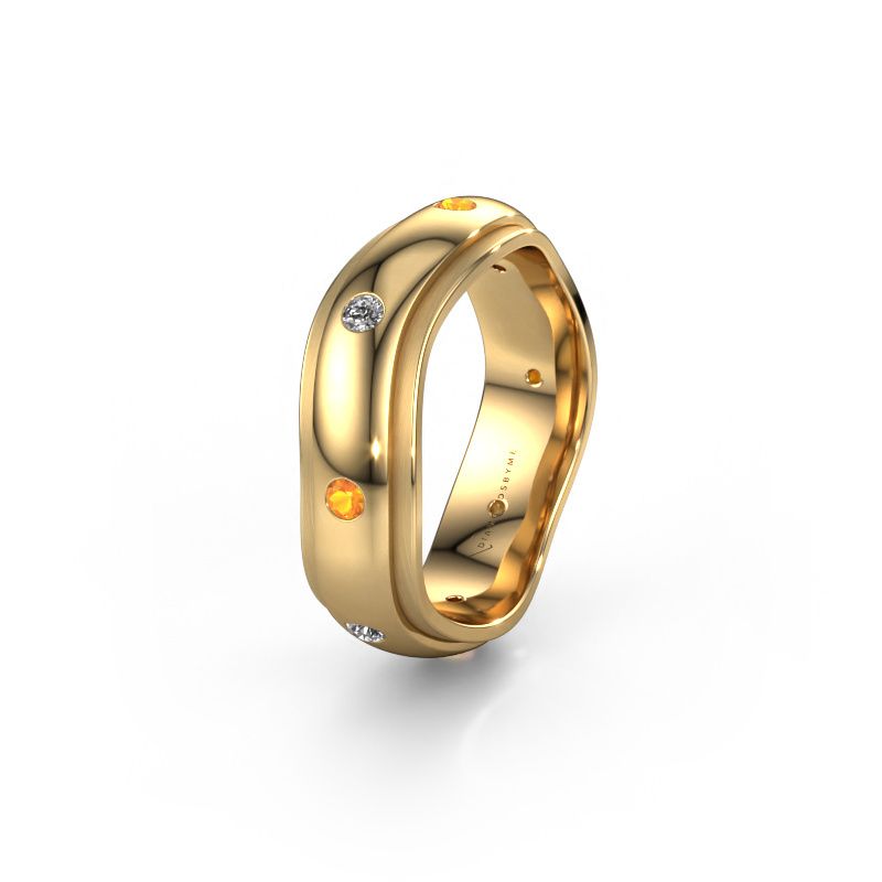 Wedding ring WH2051L26DP 585 gold citrin ±6x2.4 mm