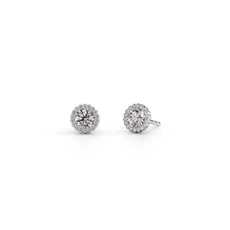 Oorbellen Queen 950 platina diamant 1.18 crt