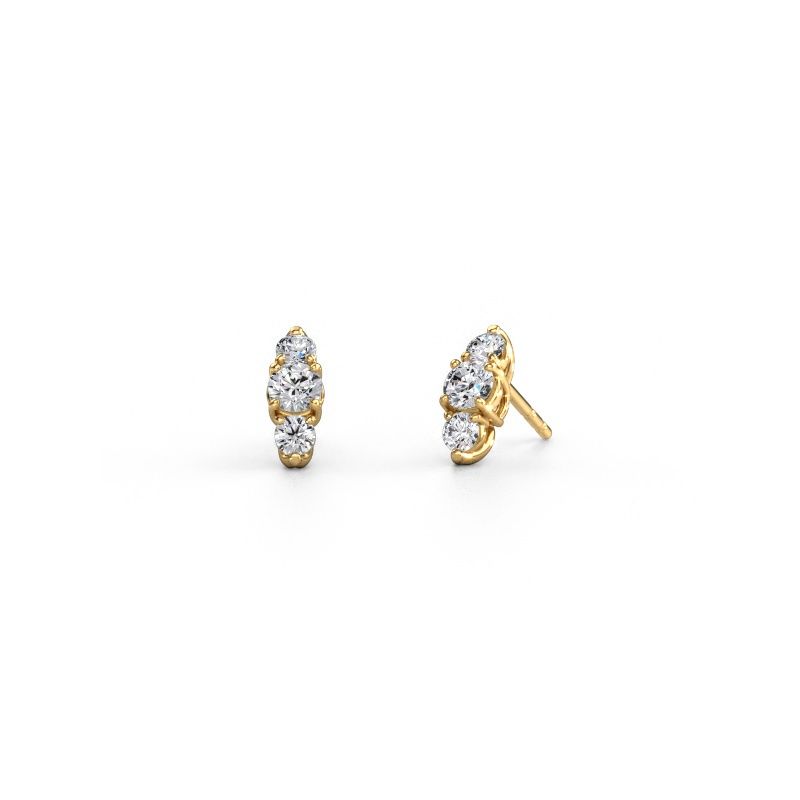 Boucles d'oreilles Amie 585 or jaune diamant synthétique 0.90 crt