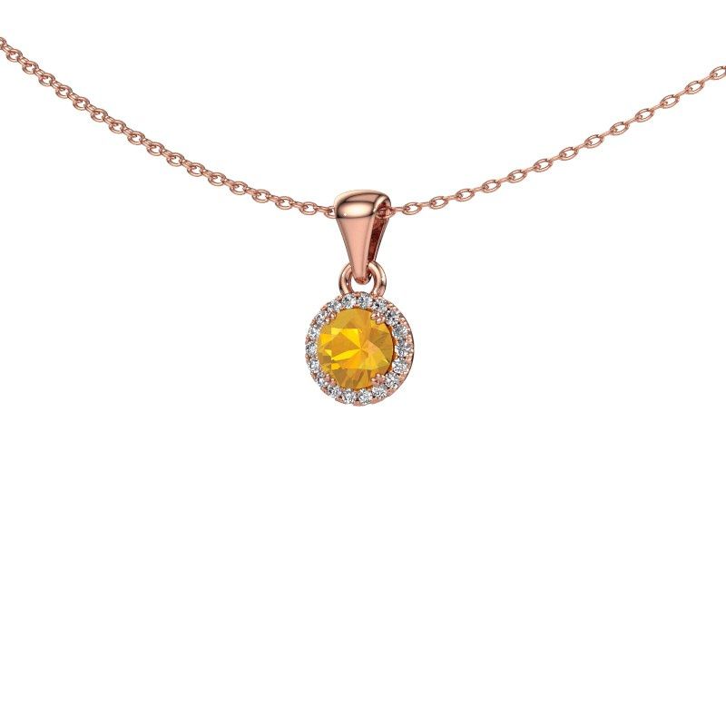 Anhänger Seline rnd 585 Roségold Citrin 4.7 mm