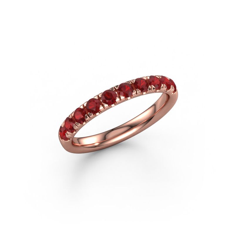 Stackable ring Jackie Half 585 rose gold ruby 2.4 mm