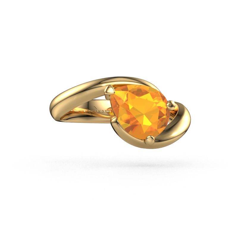 Verlovingsring Aida PER 585 goud citrien 9x7 mm