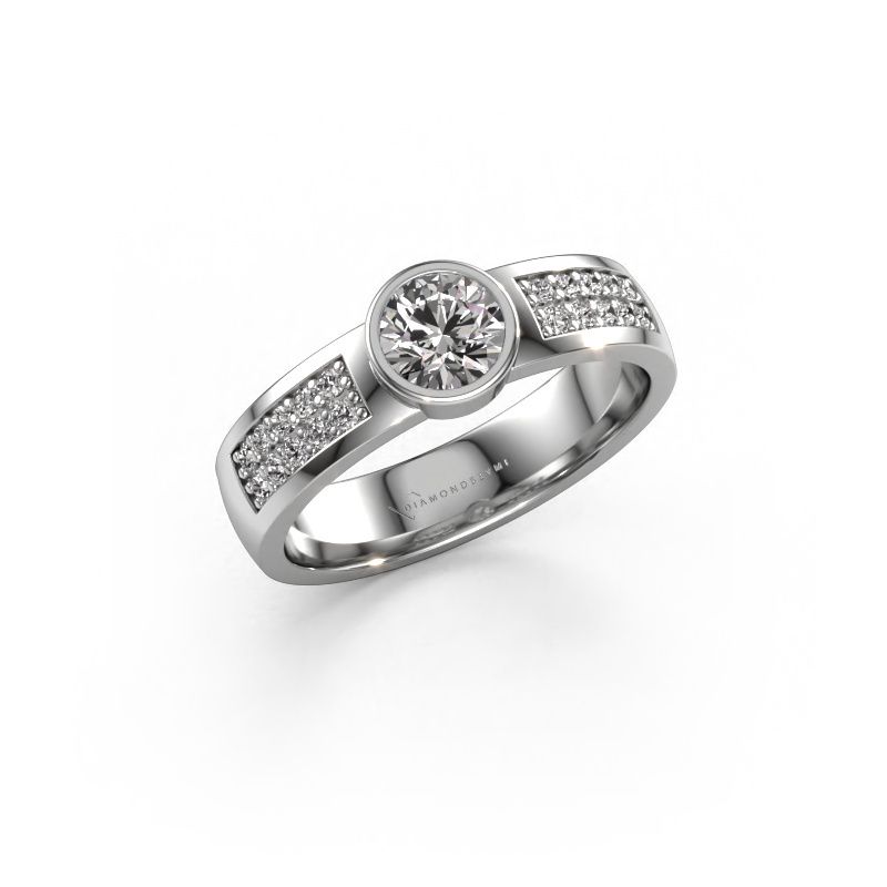 Engagement ring Ise 3 950 platinum zirconia 4.7 mm