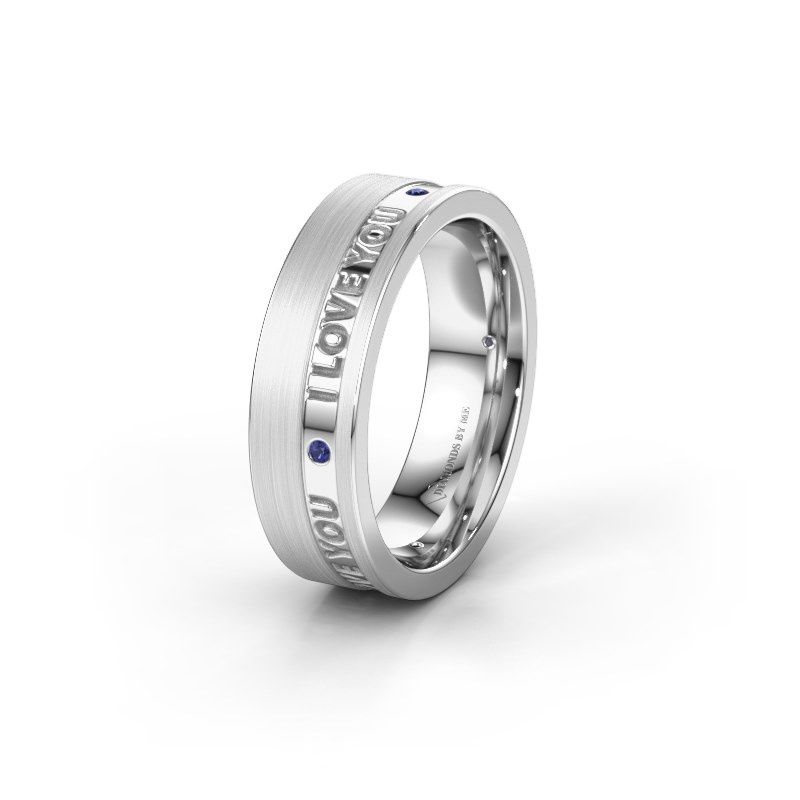 Image of Wedding ring WH2076L16CM<br/>585 white gold ±6x2.2 mm<br/>Sapphire 1.2 mm