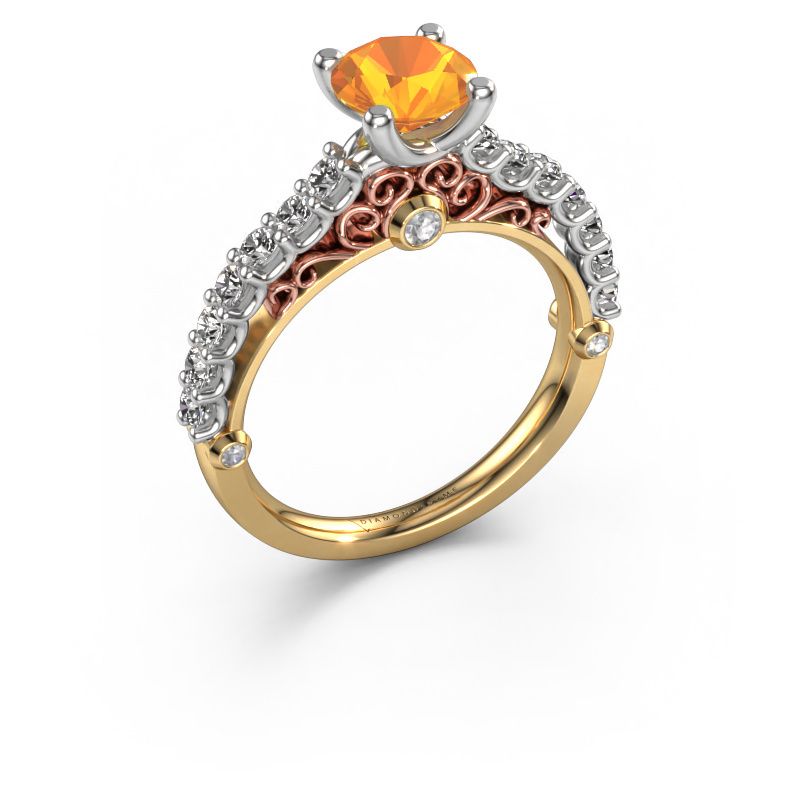 Verlovingsring Shaunda 585 goud citrien 6 mm