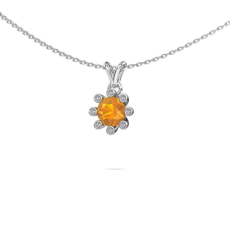 Pendentif Carola 3 585 or blanc citrine 6 mm