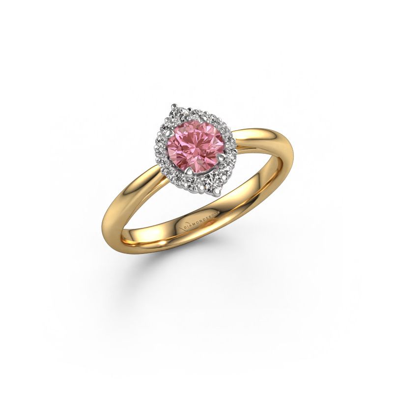 Engagement ring Tora 585 gold pink lab grown diamond 5 mm