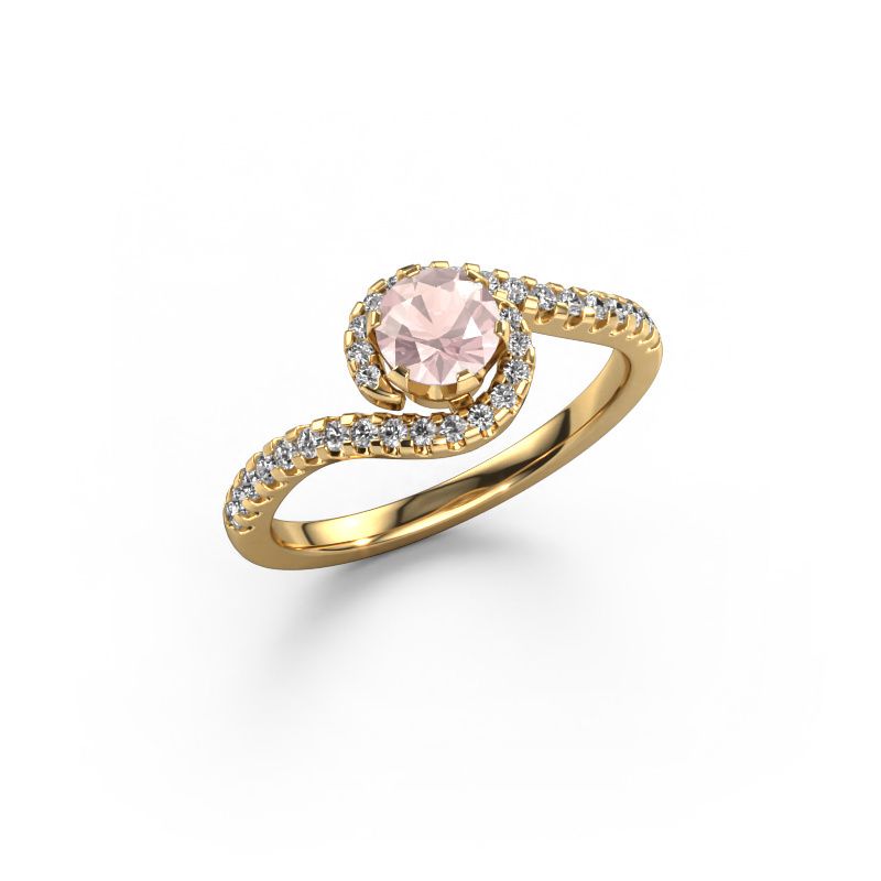 Engagement ring Elli 585 gold morganite champagne 5 mm