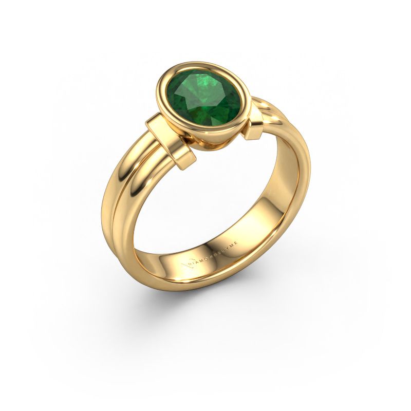 Ring Gerda 585 Gold Smaragd 8x6 mm