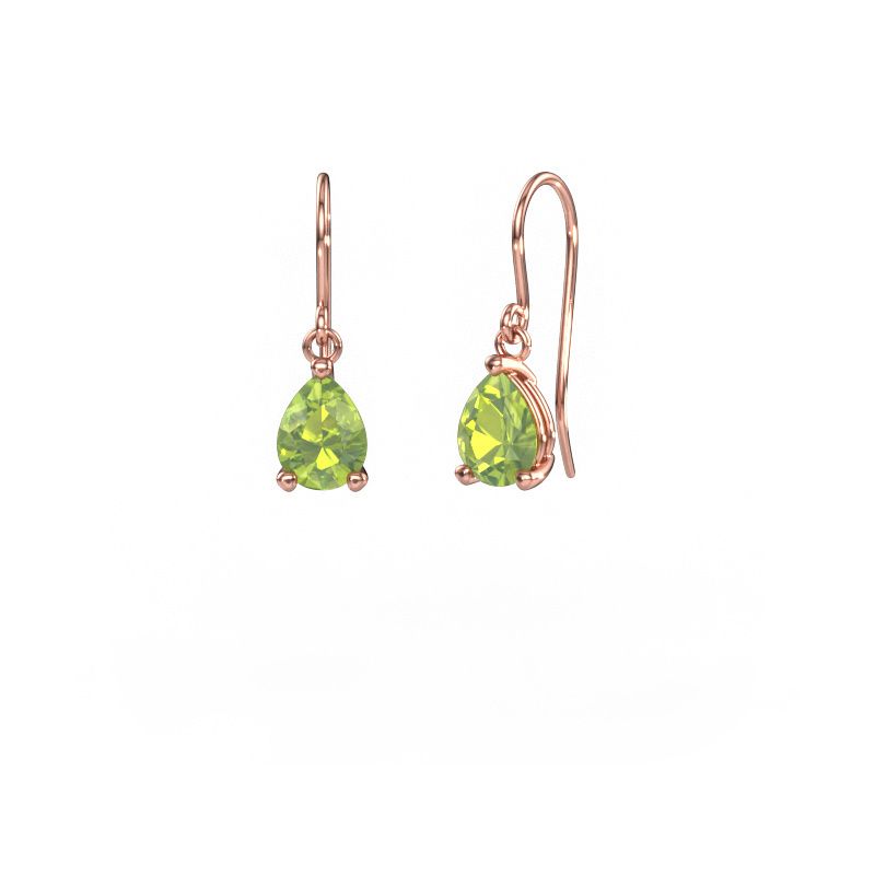 Pendants d'oreilles Laurie PER 1 585 or rose péridot 8x6 mm