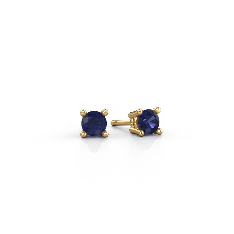 Clous d'oreilles Jannette 585 or jaune saphir 4 mm