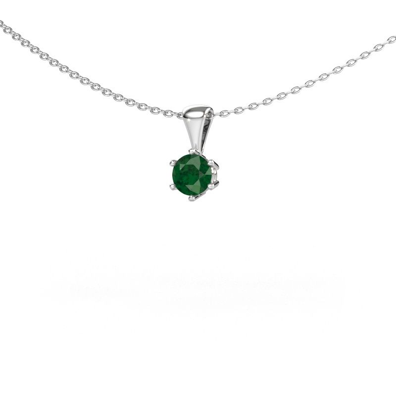 Collier Fay 950 platine emeraude 4.7 mm