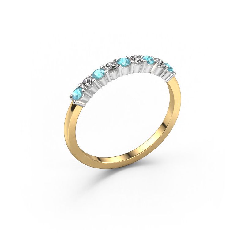 Ring Yasmin 9 585 gold blue topaz 2.4 mm