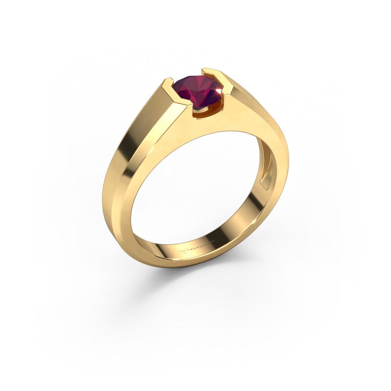 Heren ring Indigo 585 goud rhodoliet 6 mm