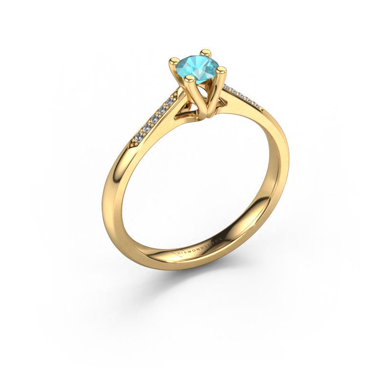 Promise ring Janna 2 585 gold blue topaz 4 mm