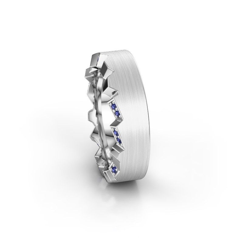 Image of Wedding ring WH2058L17EM<br/>585 white gold ±7x2.6 mm<br/>Sapphire