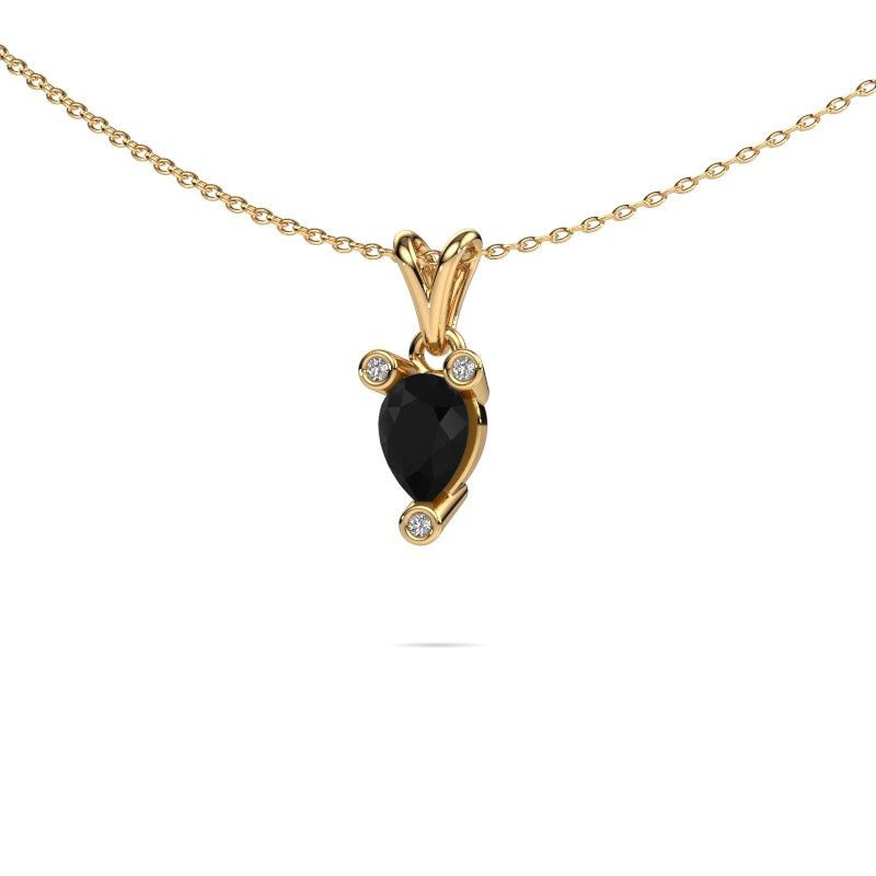 Image of Necklace Cornelia Pear 585 gold black diamond 1.015 crt