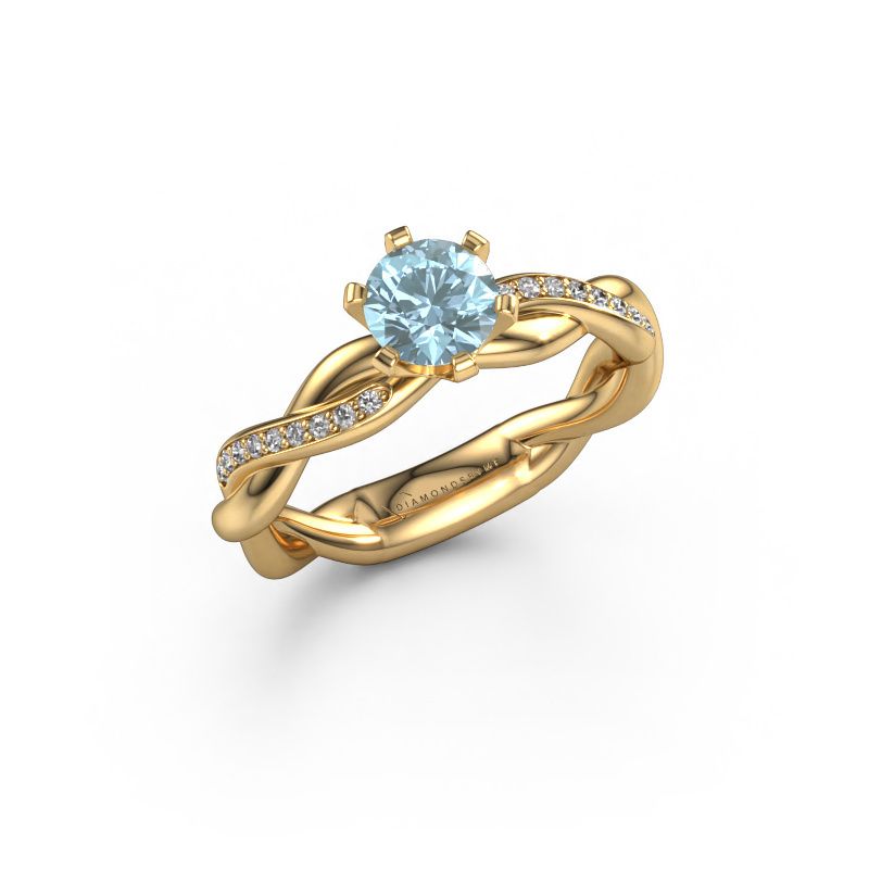 Engagement ring Page 585 gold blue lab grown diamond 5.4 mm