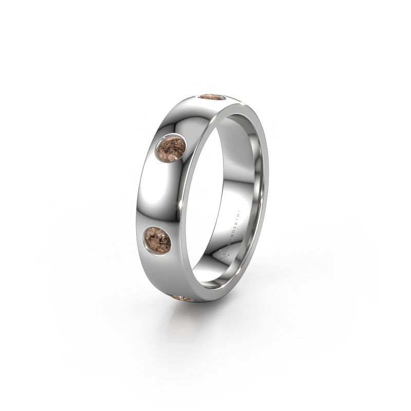 Wedding ring WH0105L25BP 950 platinum brown diamond 0.70 crt ±5x2 mm