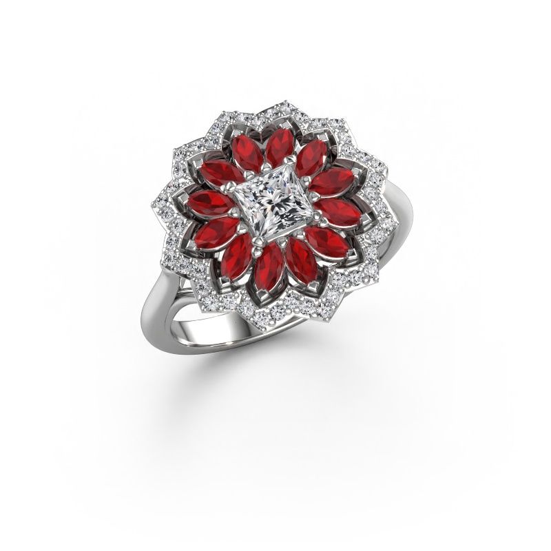 Forlovelsesring Franka 585 hvitt gull diamant 0.62 crt