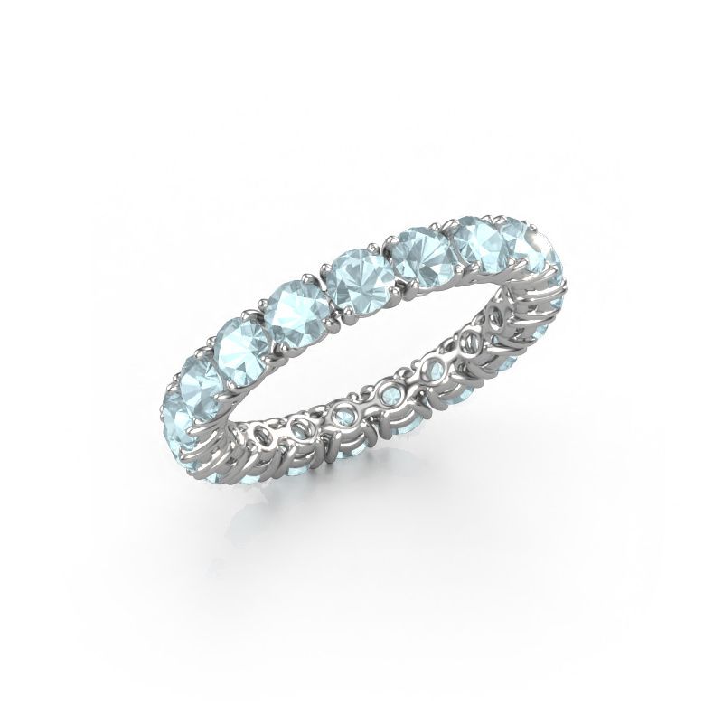 Stackable ring Vivienne 3.4 585 white gold aquamarine 3.4 mm